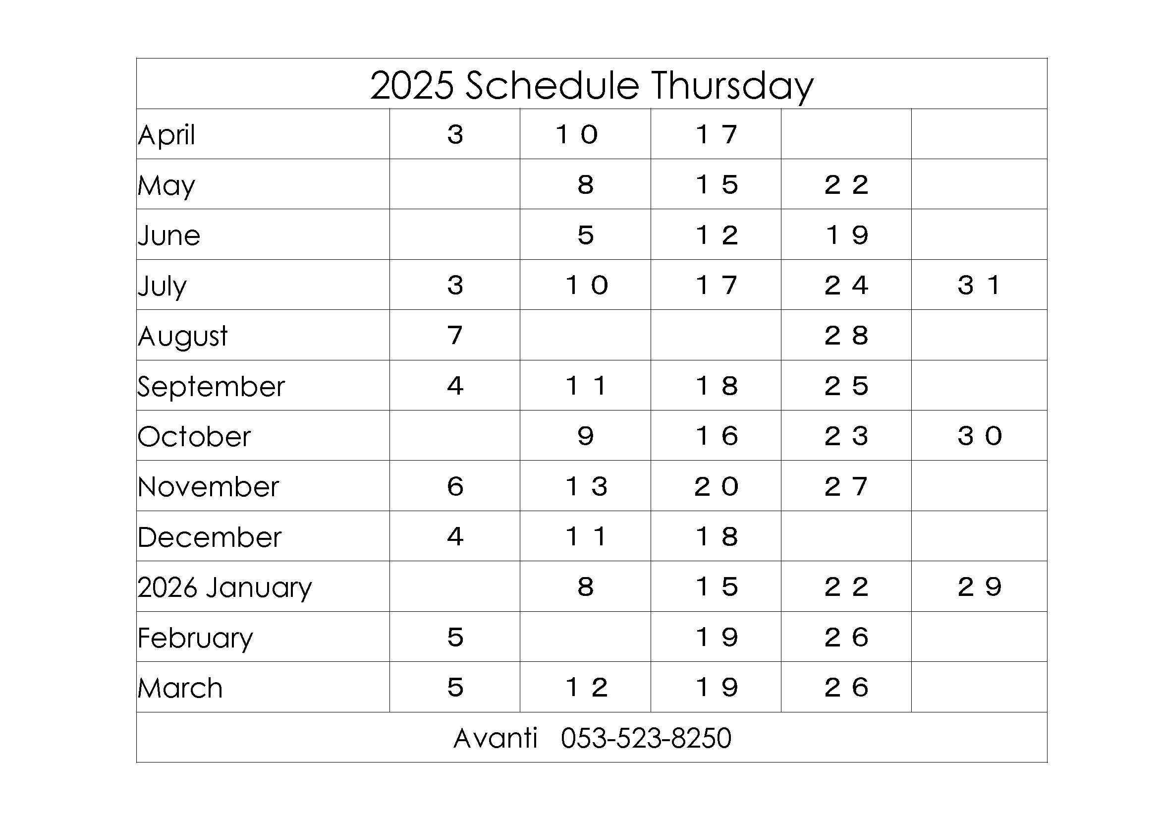 Thursday
